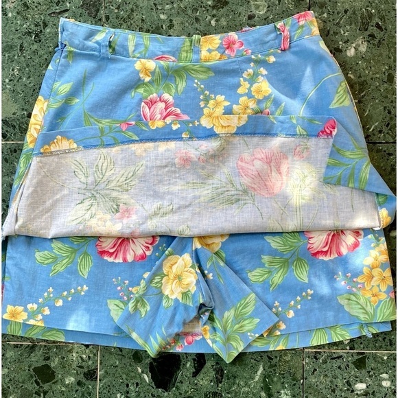 Linen Floral Skort Vintage Tehama Nancy Haley size 8. Very Good Condition. - Picture 3 of 7